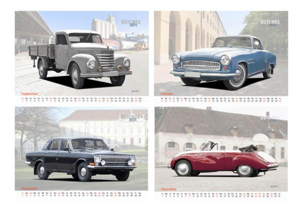 A2 Wandkalender 2024 mit Motiv von OstCars